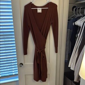 Brown Wrap Dress